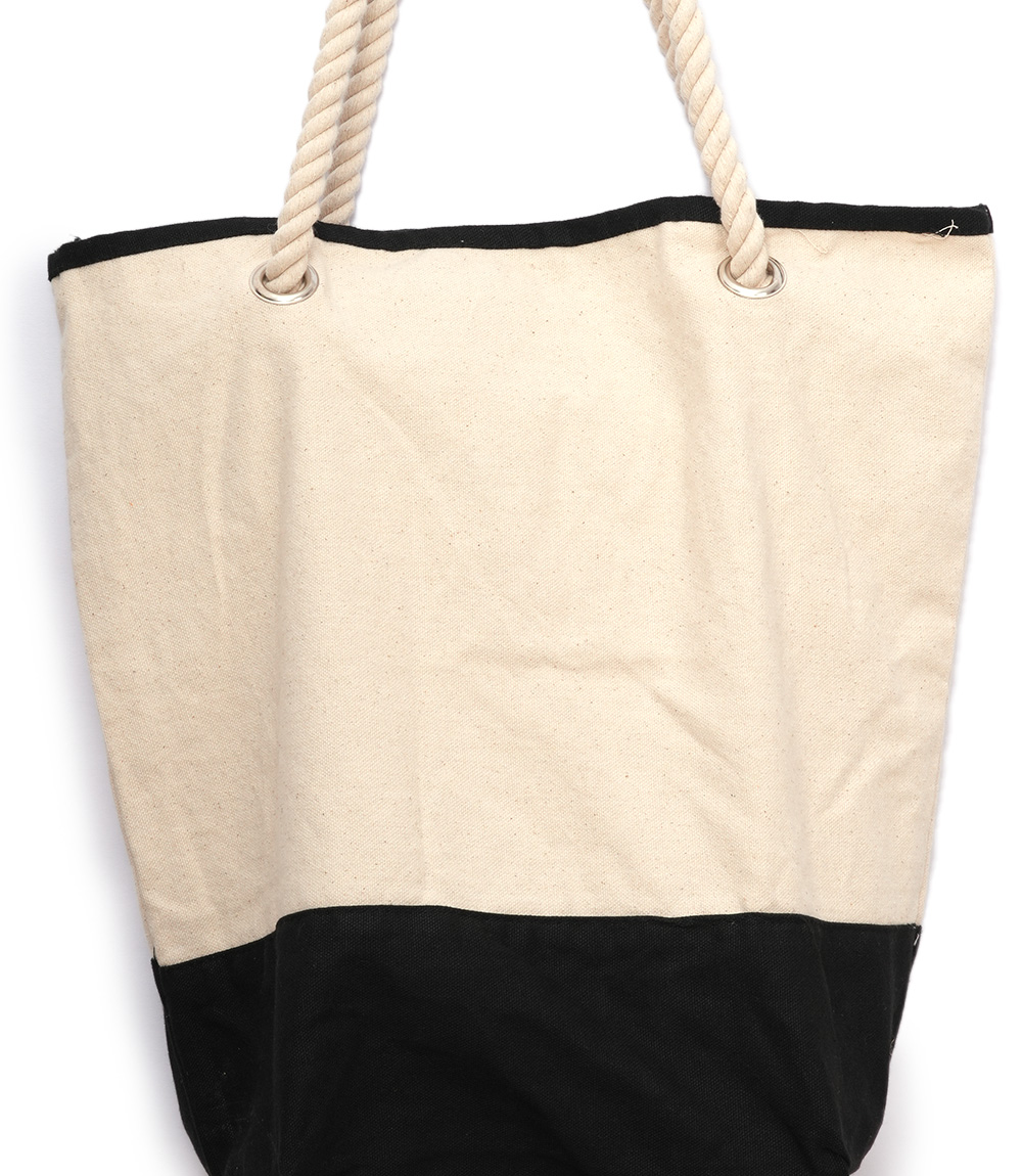 Canvas black and white tot bag