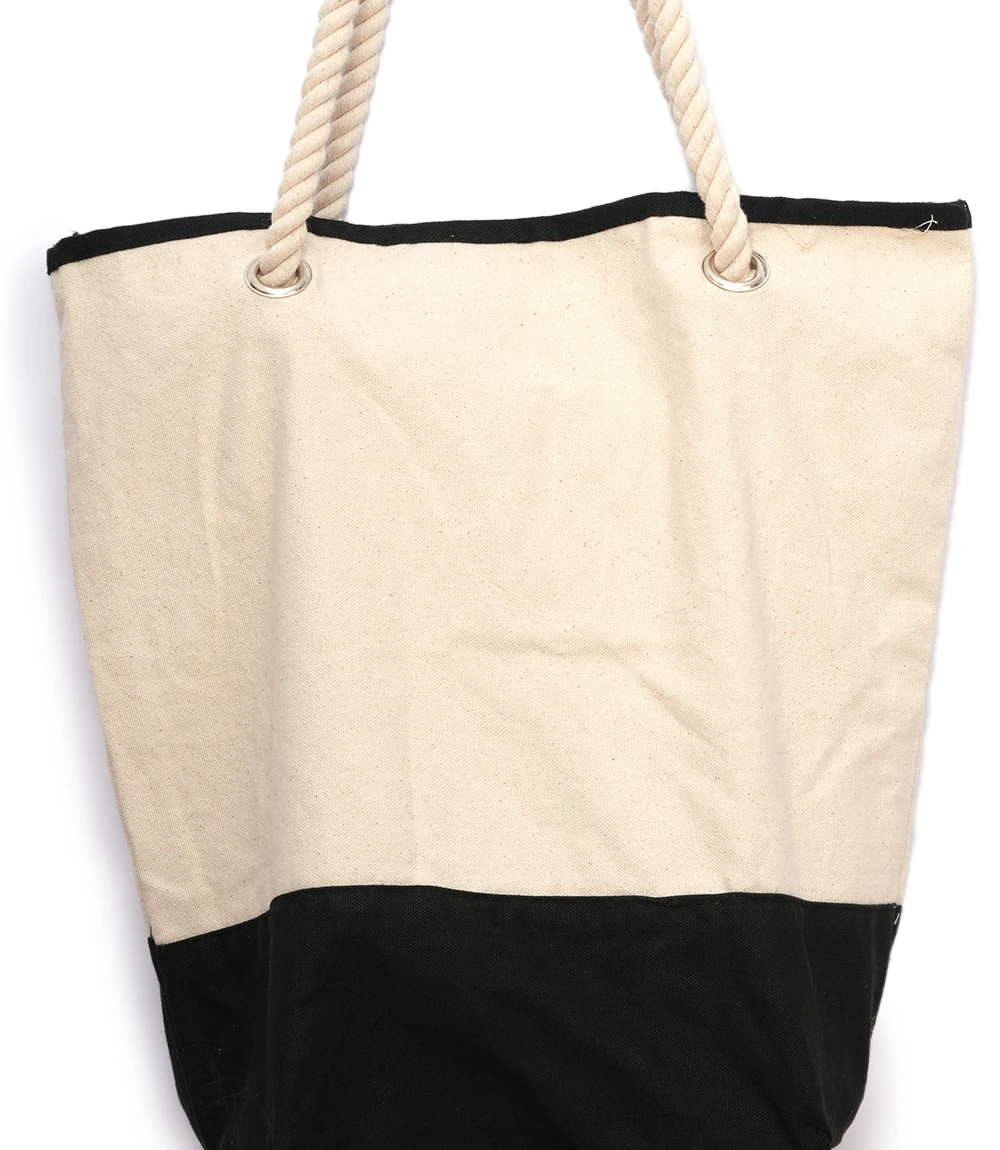 Canvas black and white tot bag