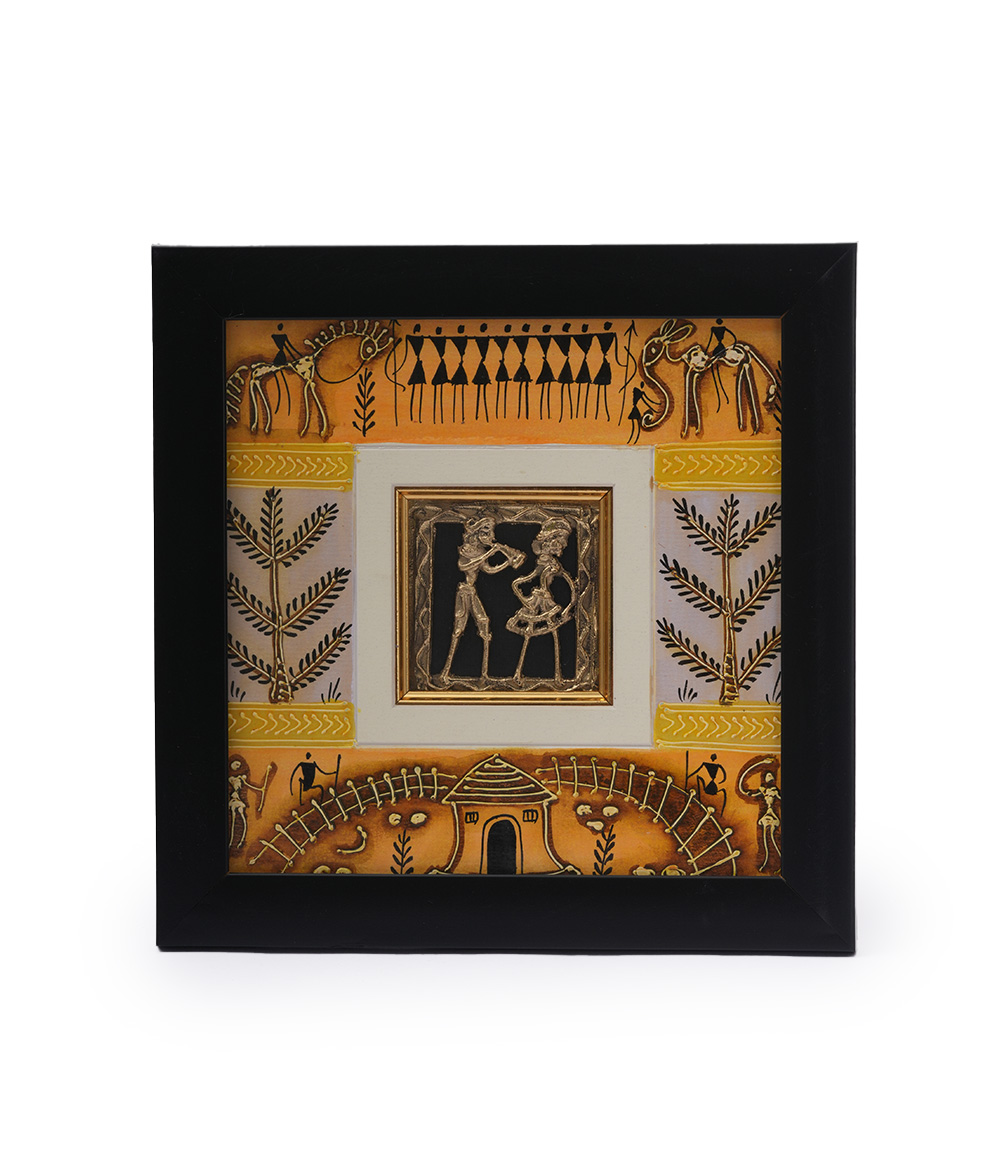 Dokra Jaali with Tribal Painting Frame