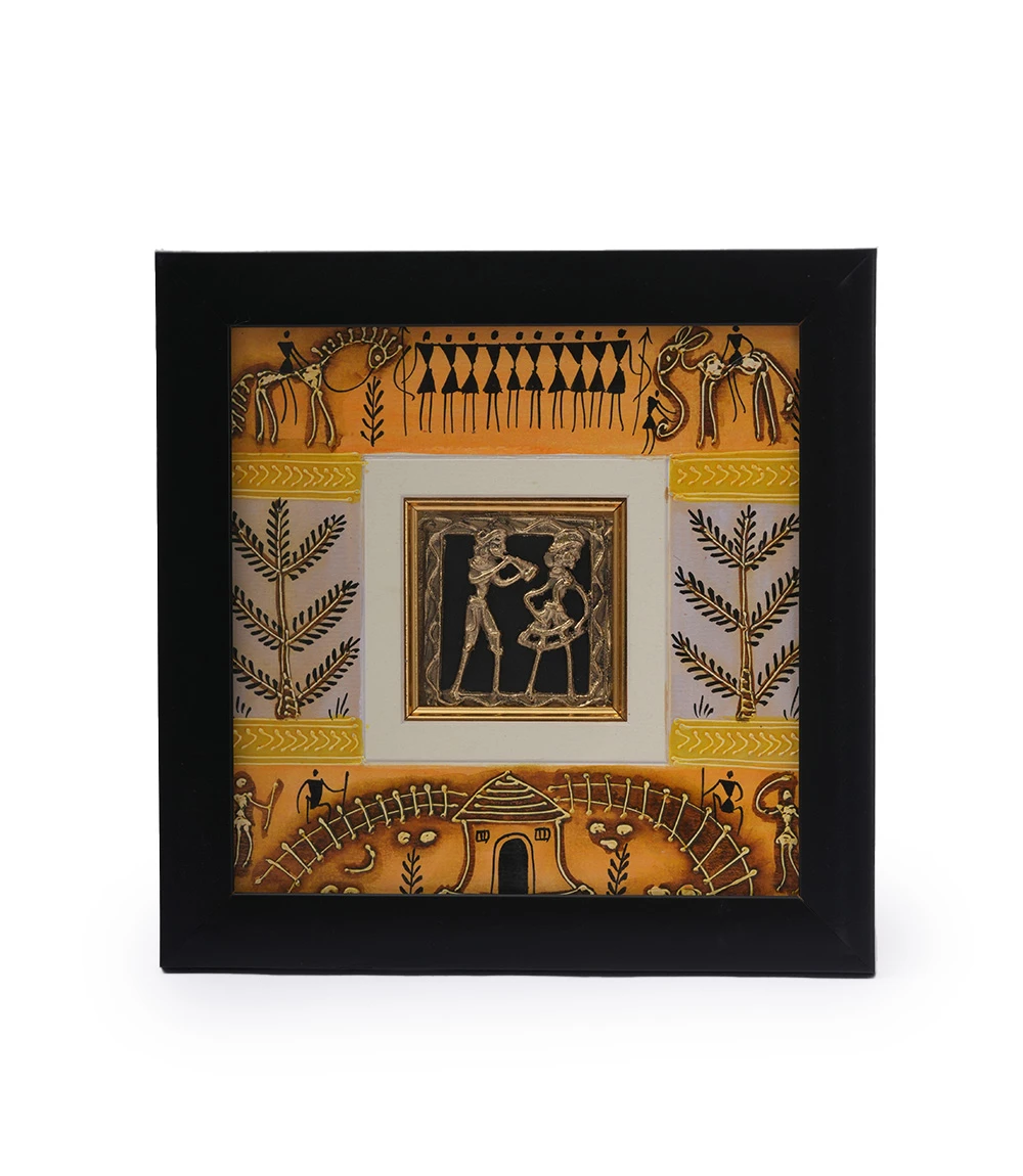Dokra Jaali with Tribal Painting Frame