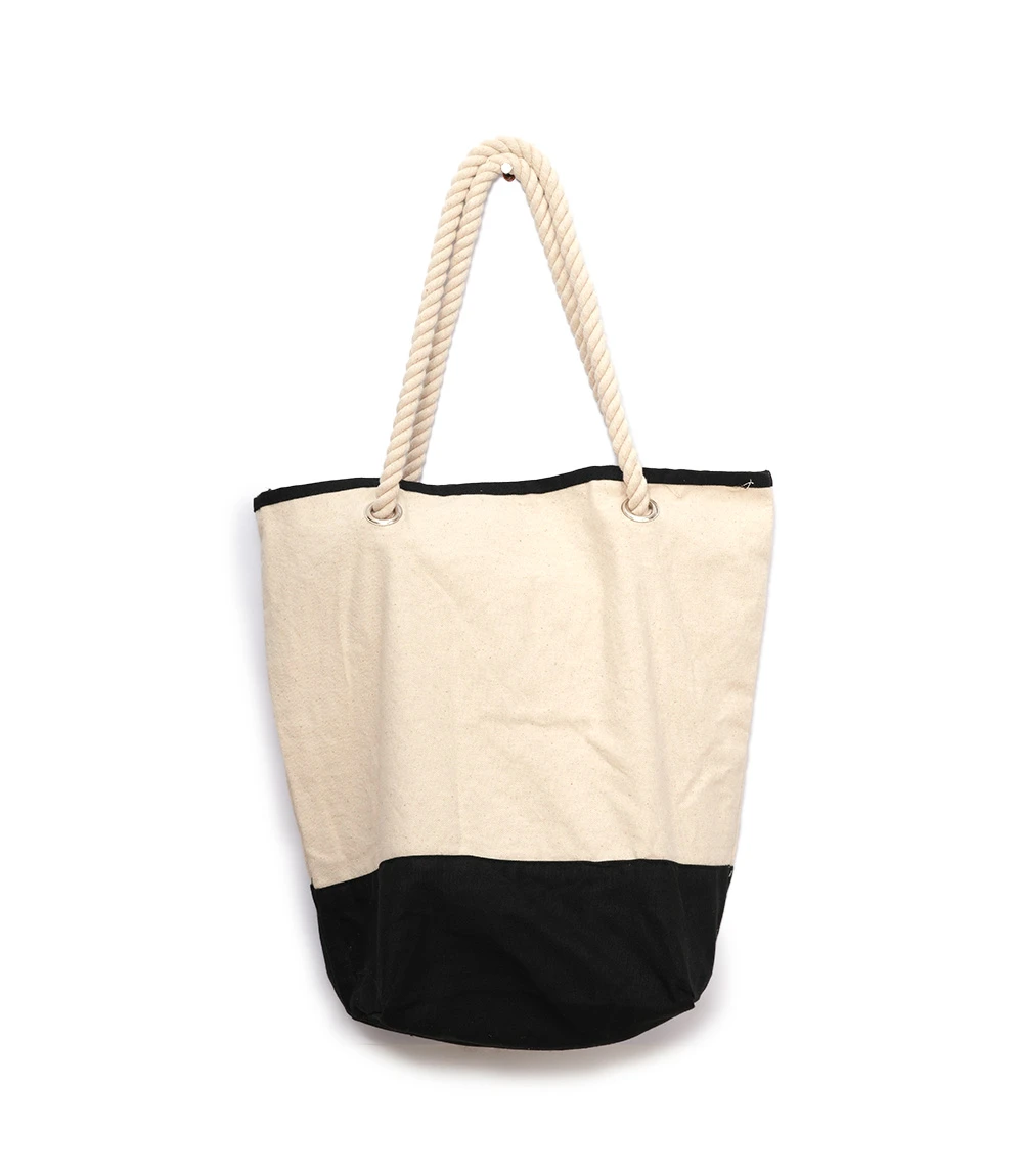 Canvas black and white tot bag