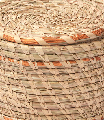 Natural grass Coaster with Holder Set of 6 