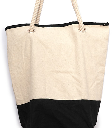 Canvas black and white tot bag